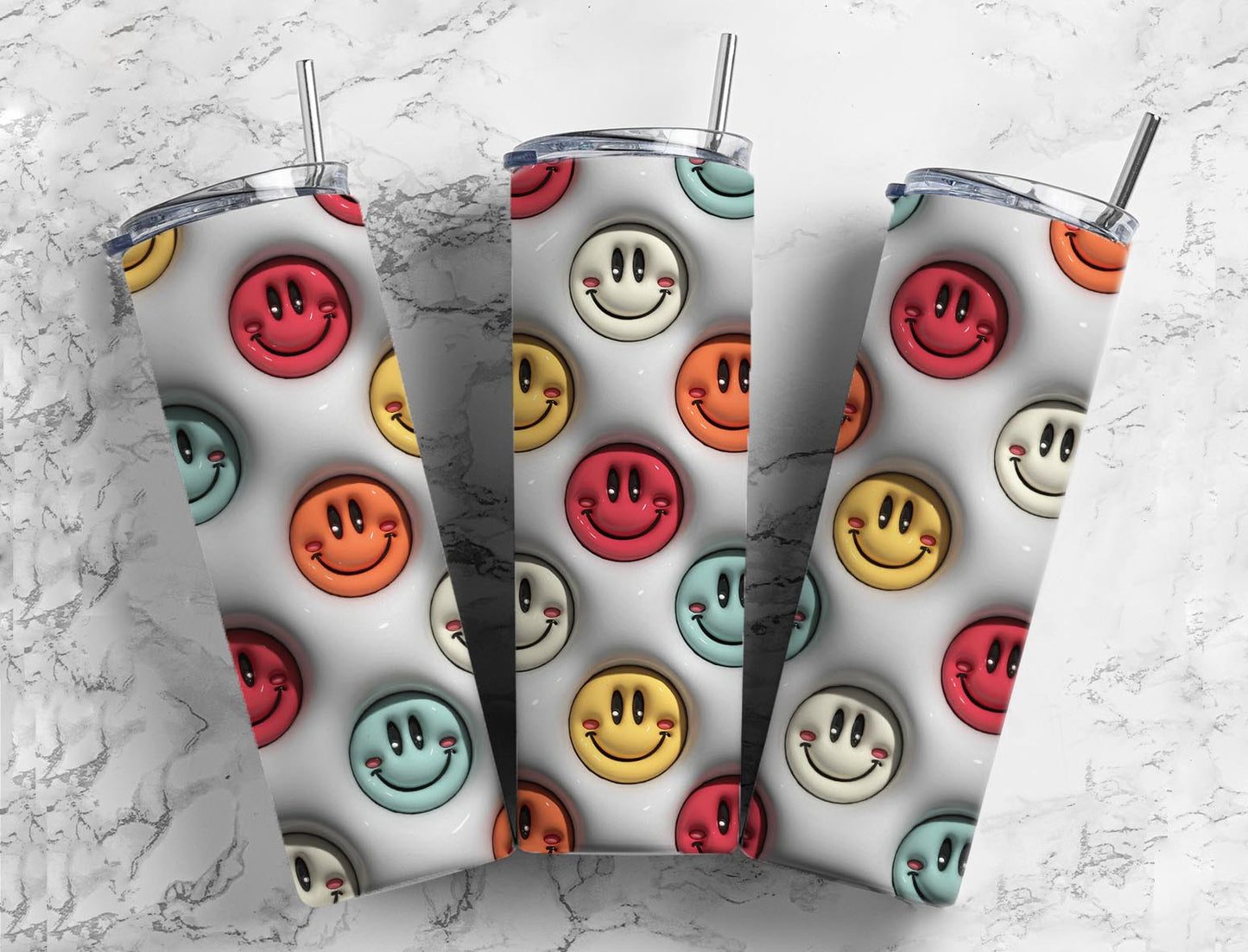 Smiley Puff Tumbler Wrap