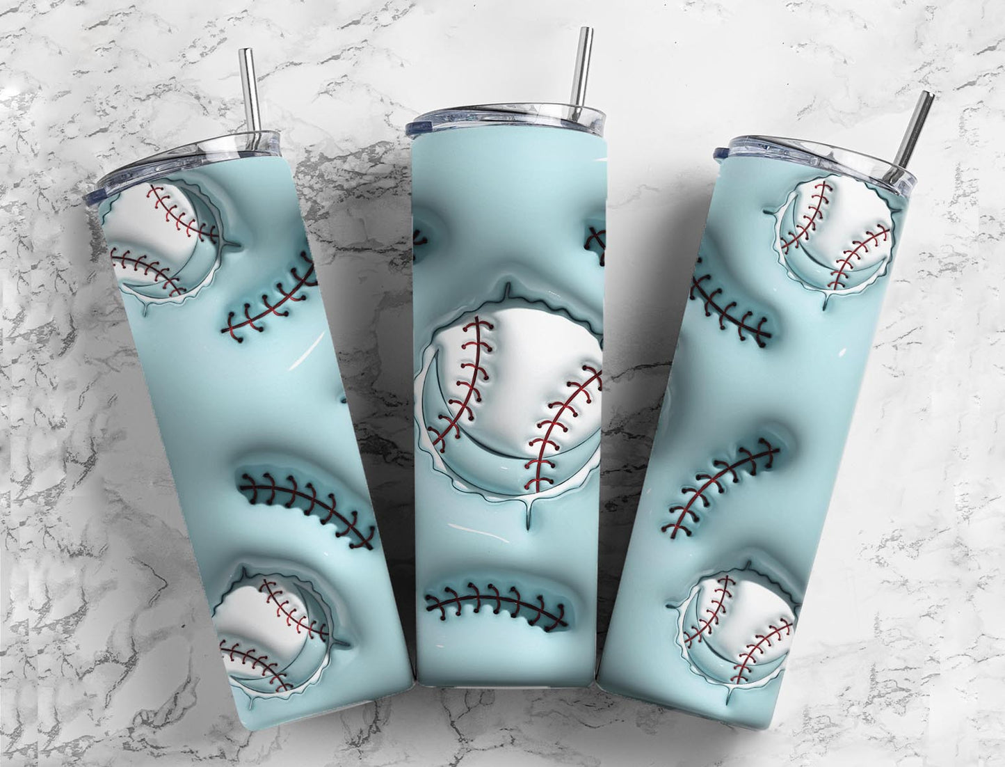 Baseball puff Tumbler Wrap