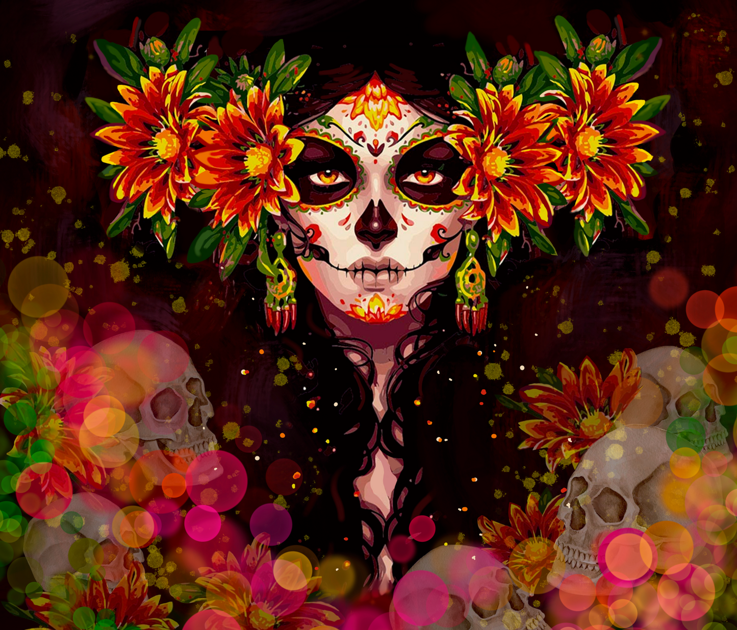 Sugar skull Tumbler Wrap