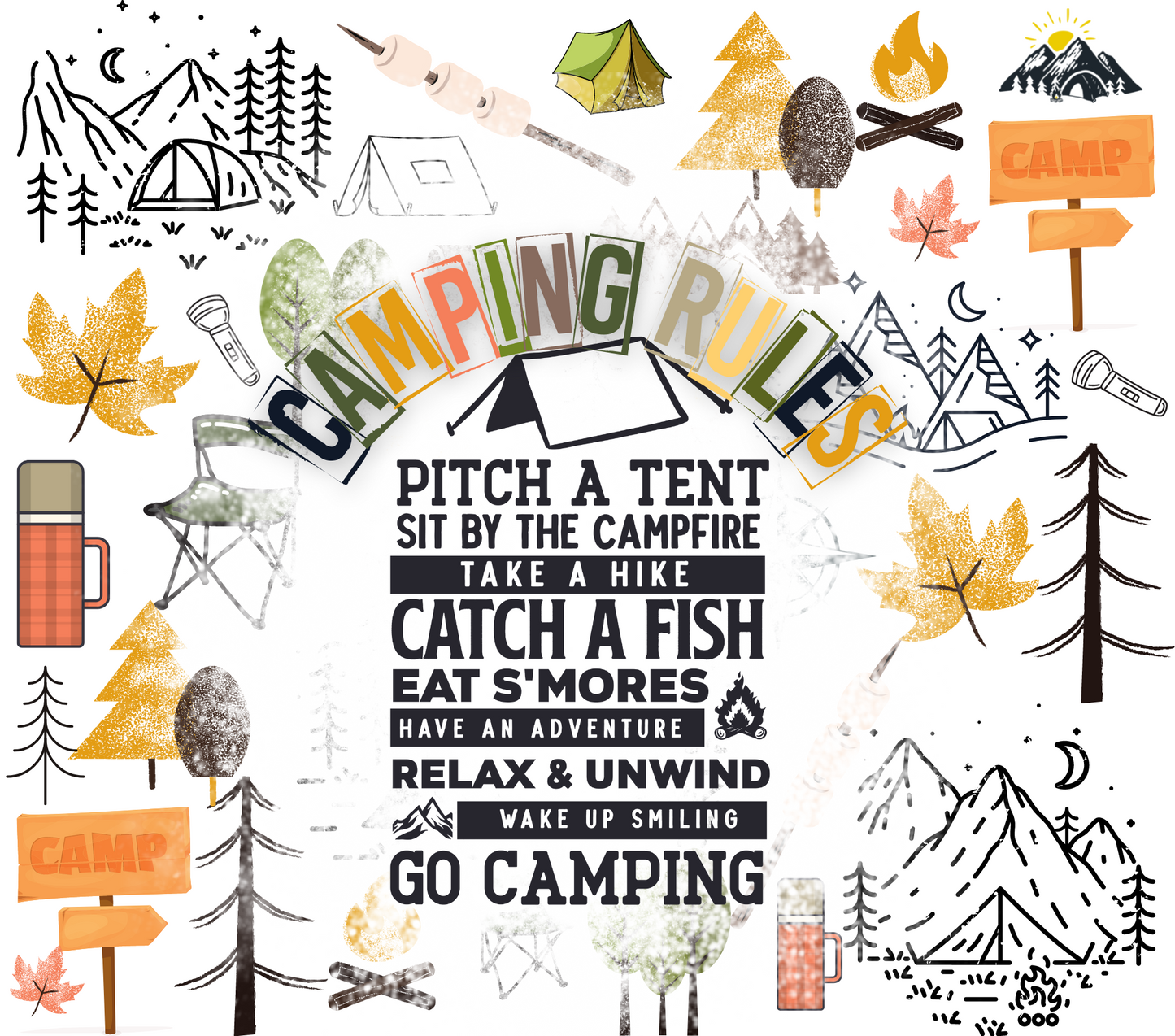 Camping Life Tumbler Wrap