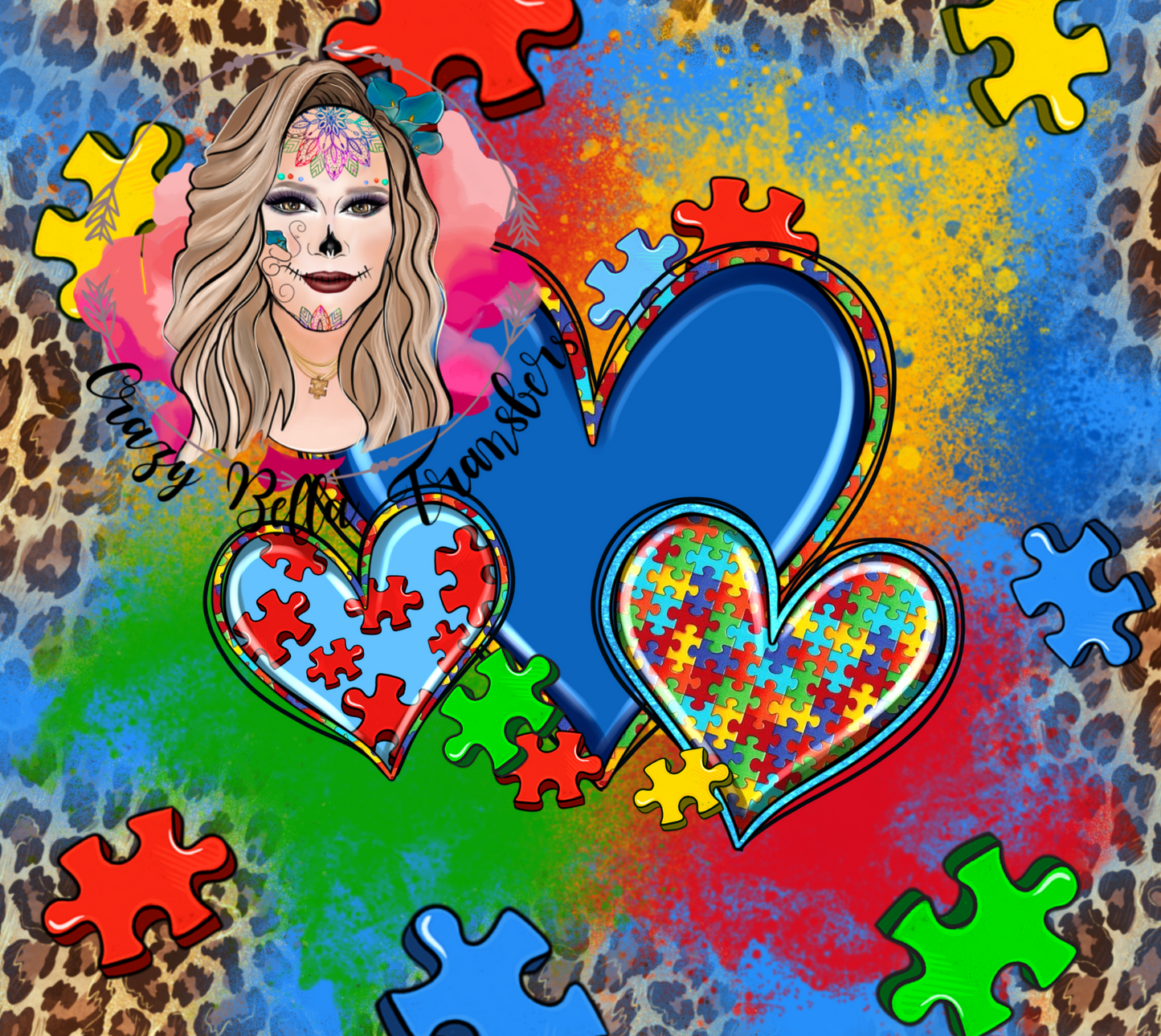 Autism heart Tumbler Wrap