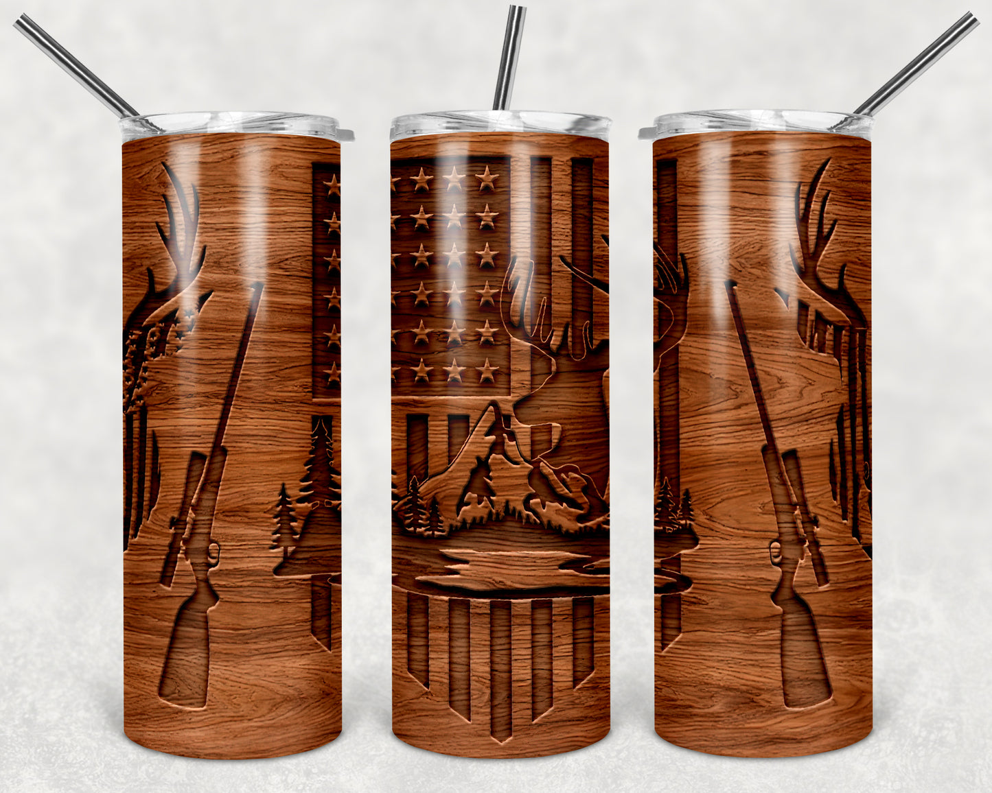 Wooden deer Tumbler Wrap