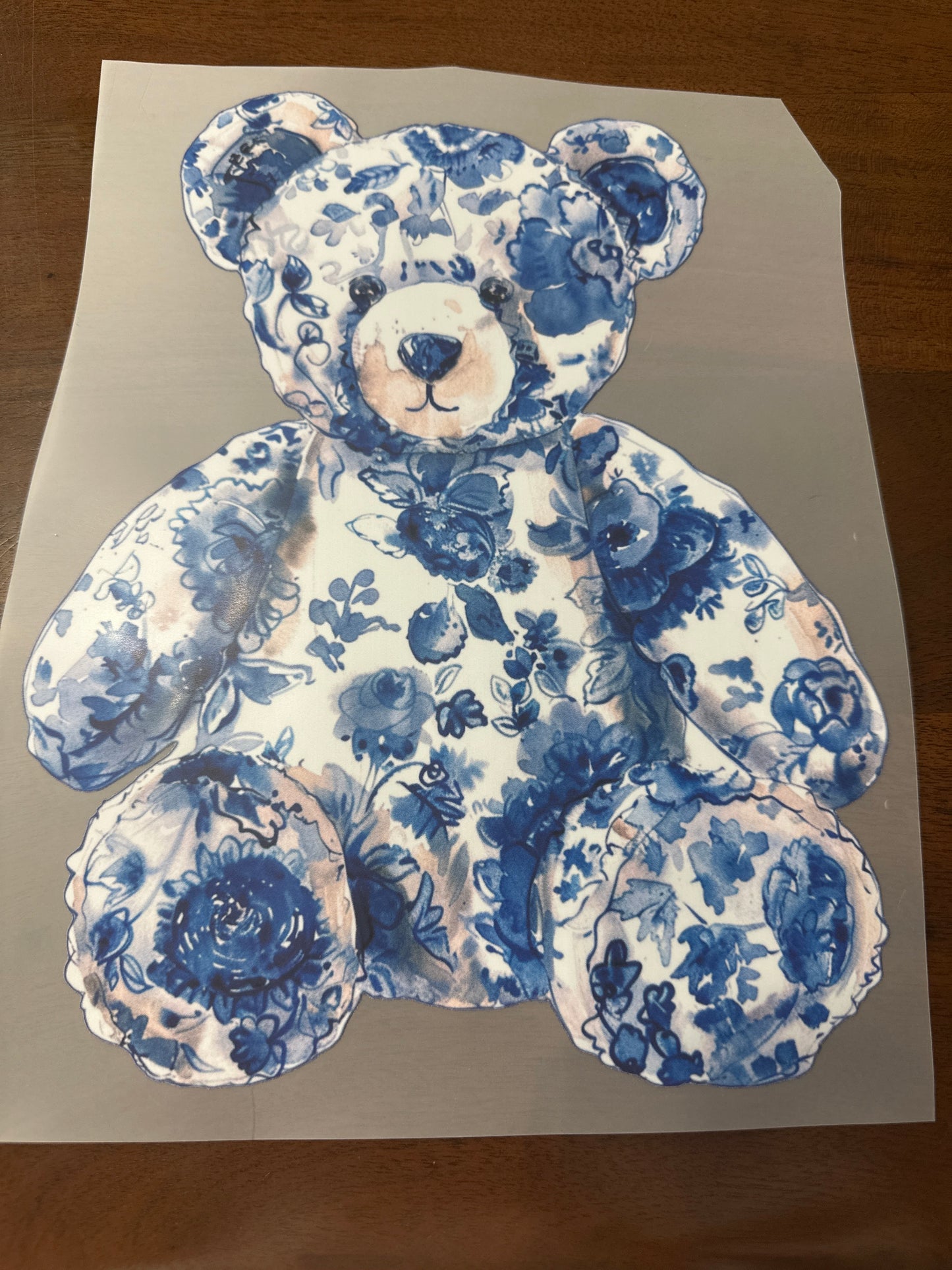 Blue floral bear