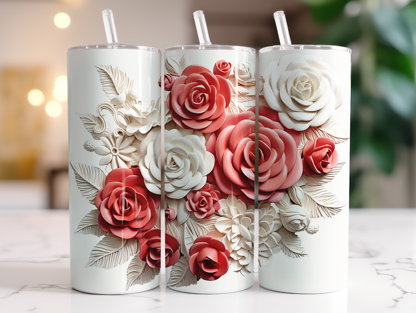 Rose 3D Tumbler Wrap