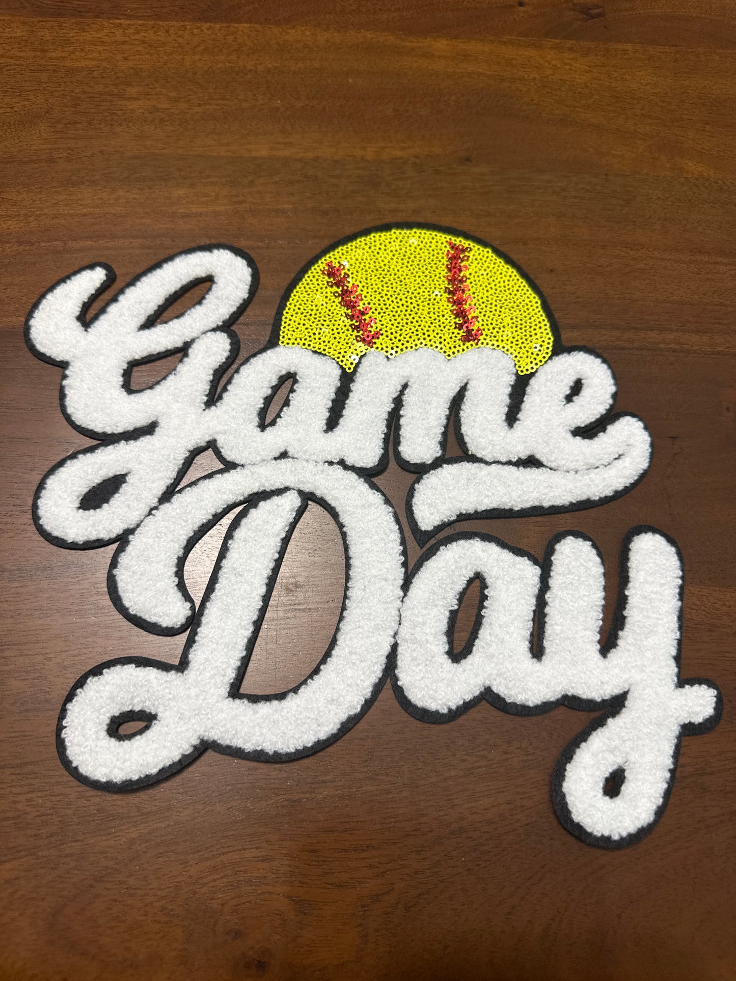 Softball sequins patch