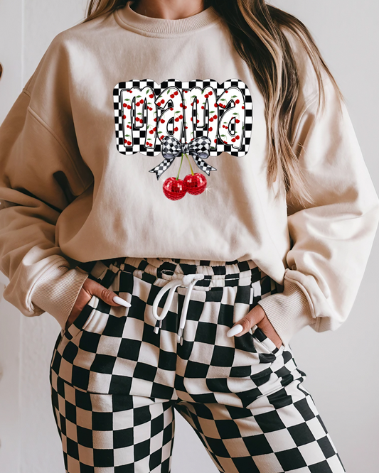 Checkered mama with cherries