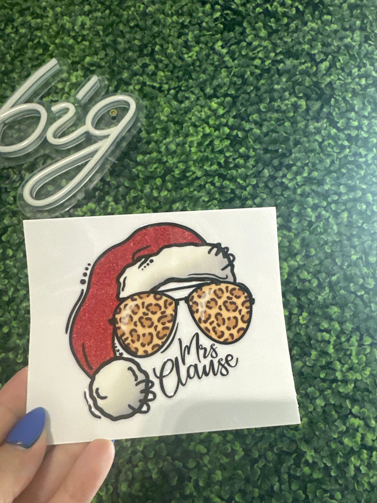 Cheetah mrs. Clause- decal