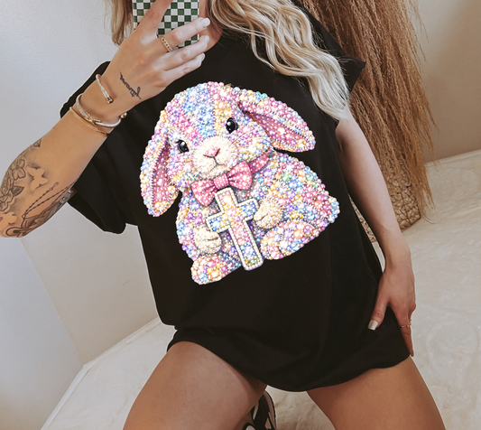 Faux rhinestone bunny