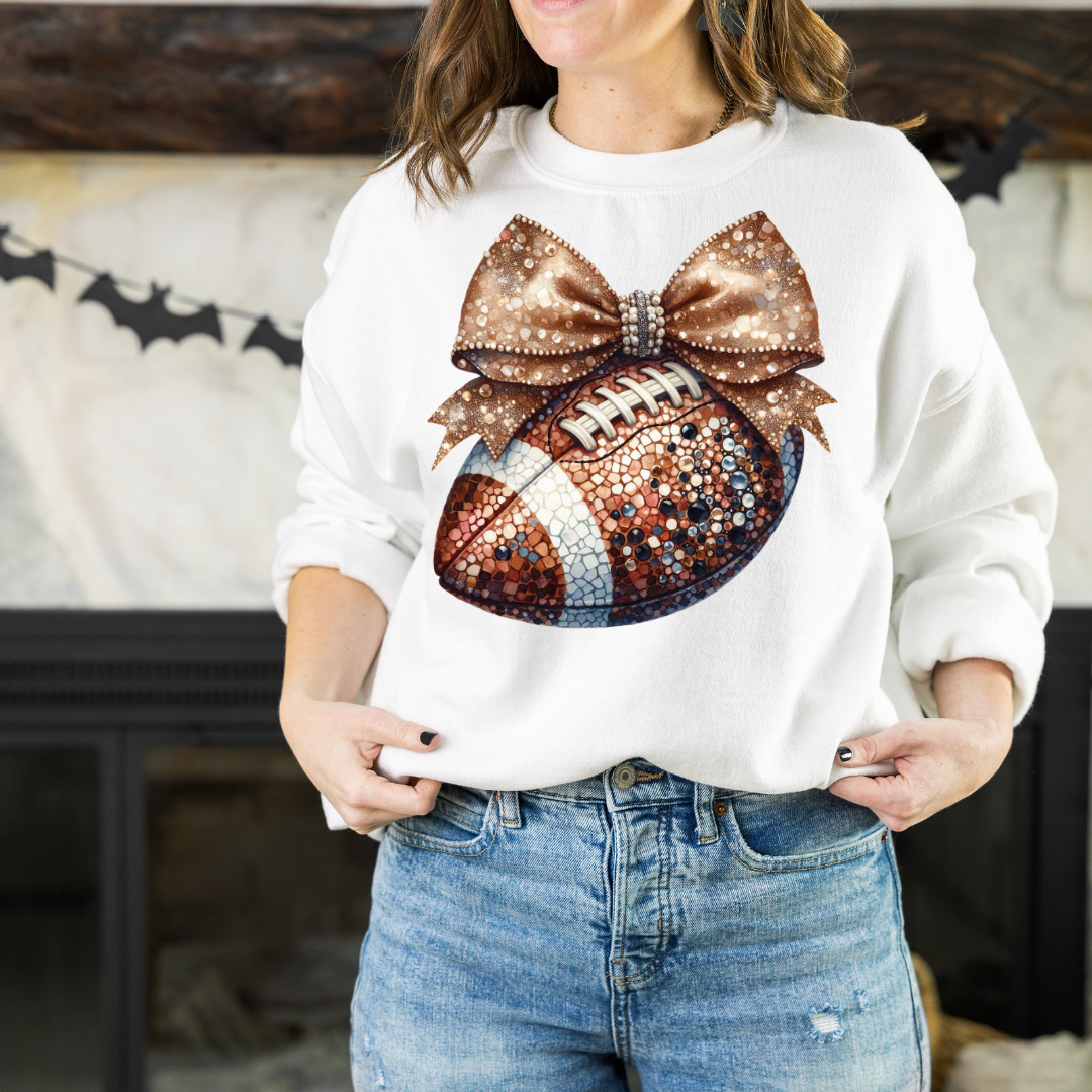 Faux rhinestone football