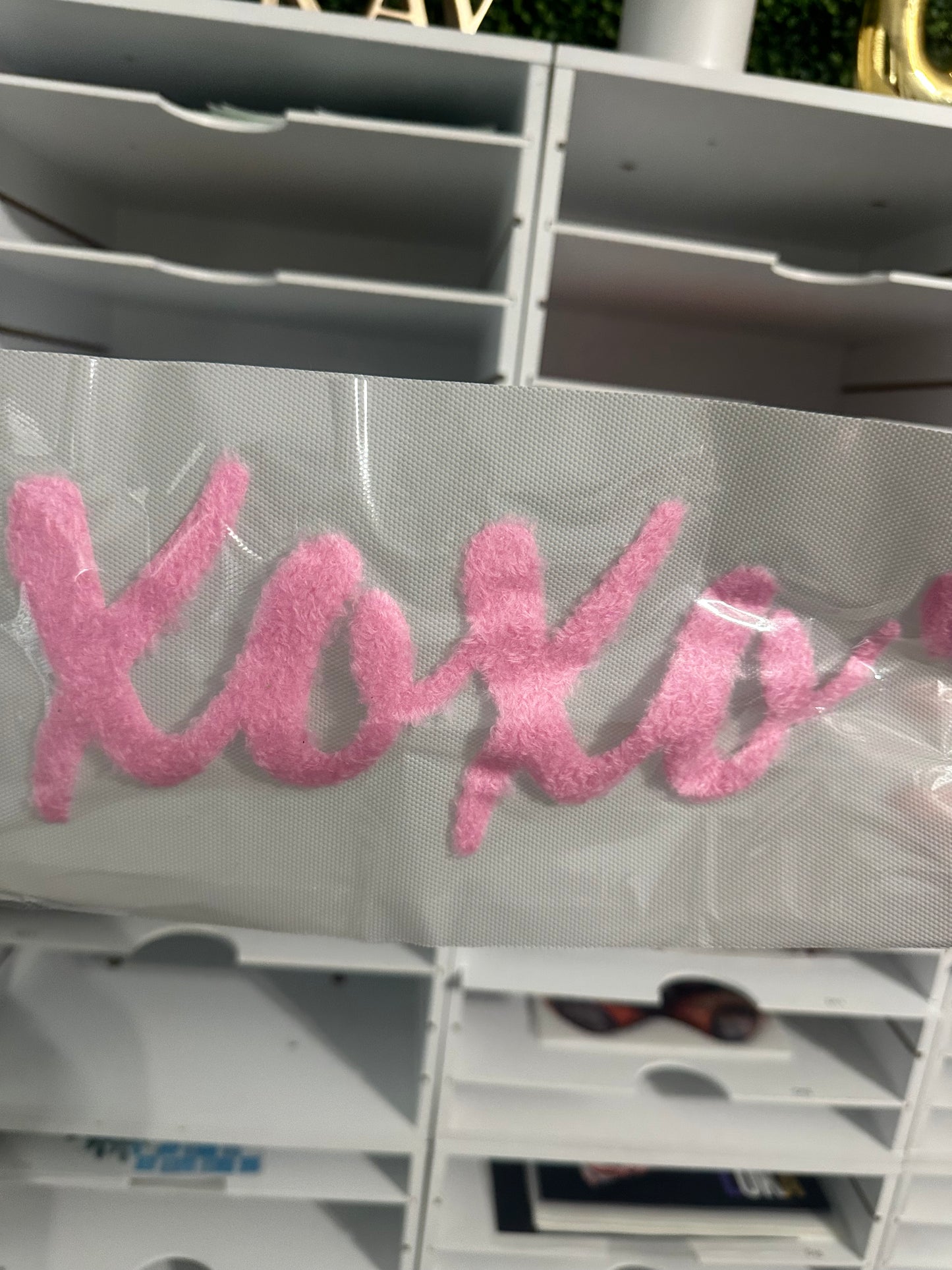All pink xoxo- fuzzy patch