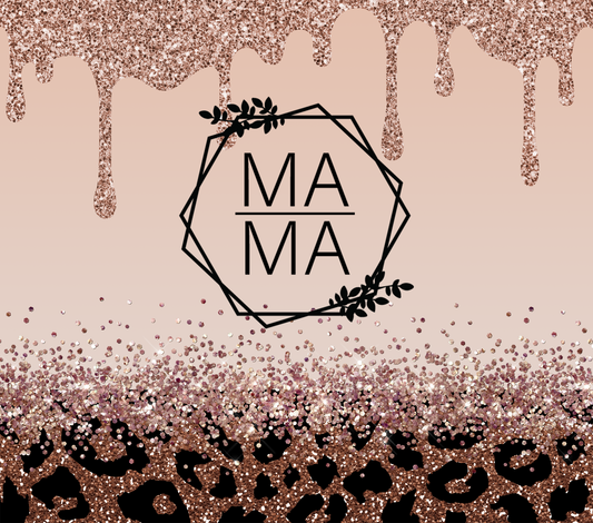 Mama glitter drip Tumbler Wrap