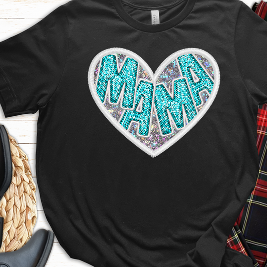 Sequin heart mama