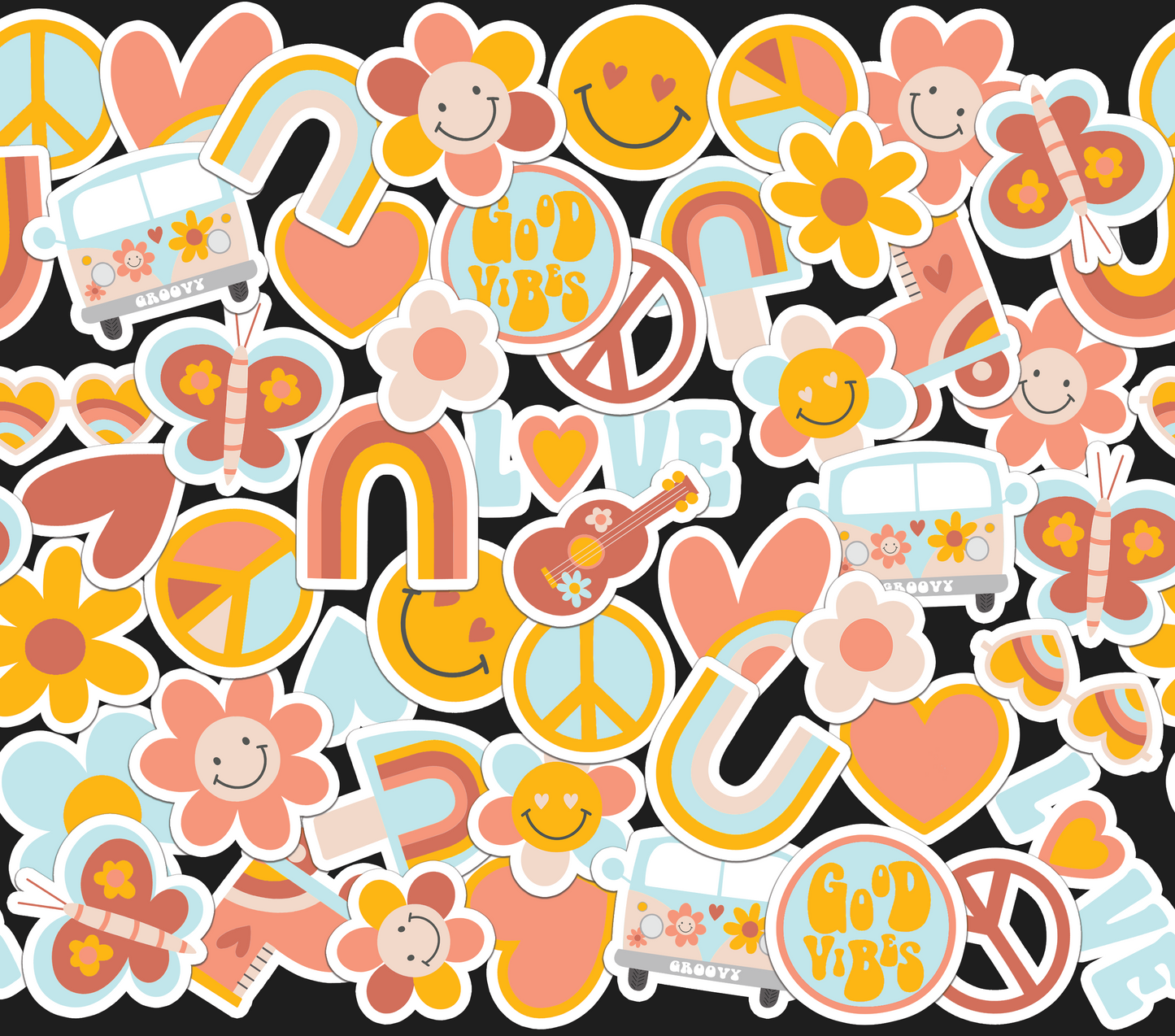 groovy stickers Tumbler Wrap